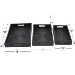 Kirkland's Home Decorative Trays-Mango Wood Trays, Set Of 3