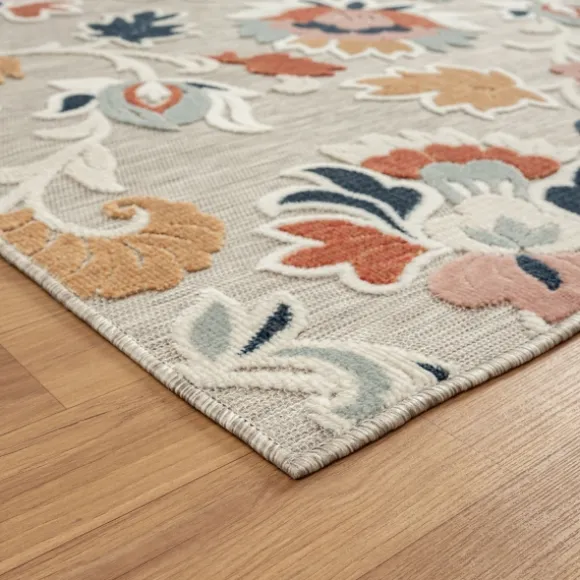 Kirkland's Home Outdoor Rugs-Mara Floral Blossom Indoor/Outdoor Area Rug, 5X7