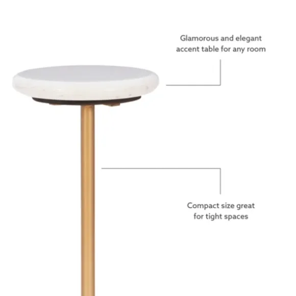 Kirkland's Home Accent & End Tables-Marble And Gold Base Cocktail Table
