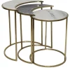 Kirkland's Home Accent & End Tables-Marble Moon Nesting Accent Tables, Set Of 3