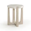 Kirkland's Home Accent & End Tables-Marble Top Tapered Legs Accent Table