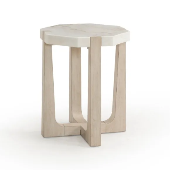 Kirkland's Home Accent & End Tables-Marble Top Tapered Legs Accent Table