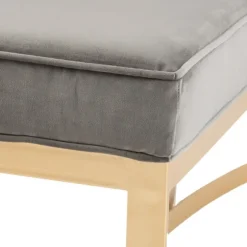 Kirkland's Home Entryway Furniture-Martha Stewart Upholstered Gold Metal Base Bench