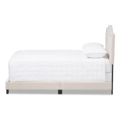 Kirkland's Home Beds & Headboards-Mary Beige Button Tufted Kind Bed Frame