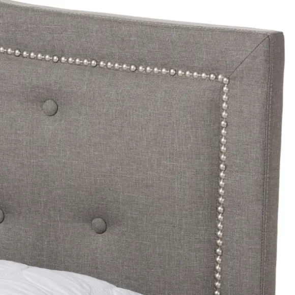 Kirkland's Home Beds & Headboards-Mary Light Button Tufted Full Bed Frame