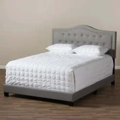 Kirkland's Home Beds & Headboards-Mary Light Button Tufted Full Bed Frame