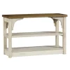Kirkland's Home Entryway Furniture-Mary White And Natural Wooden Console Table
