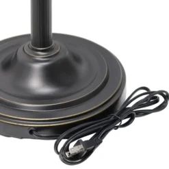 Kirkland's Home Floor Lamps-Matte Bronze And Amber Reading Arm Torchiere