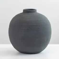 Kirkland's Home Vases-Matte Charcoal Rotund Vase