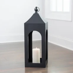Kirkland's Home Lanterns-Matte Hampshire Metal Lantern, 30 In.