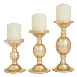 Kirkland's Home Candle Holders-Matte Metal 3-Pc. Pillar Candle Holder Set