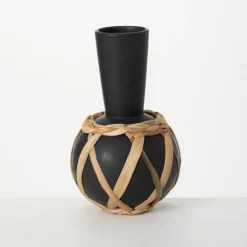 Kirkland's Home Vases-Matte Rattan Wrapped Vase