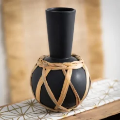 Kirkland's Home Vases-Matte Rattan Wrapped Vase