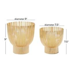 Kirkland's Home Candle Holders-Matte Straws 2-Pc. Votive Candle Holder Set