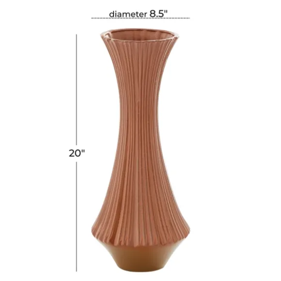 Kirkland's Home Vases-Matte Terracotta Fluted Ceramic Vase, 20 In.