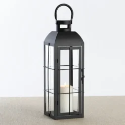 Kirkland's Home Lanterns-Matte Window Pane Lantern, 17 In.