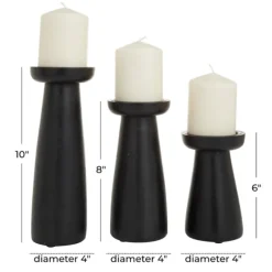 Kirkland's Home Candle Holders-Matte Wood T-Shape Candle Holders, Set Of 3