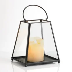 Kirkland's Home Lanterns-Metal And Glass Pyramid Lantern