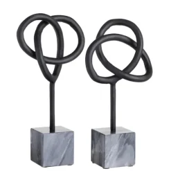 Kirkland's Home Statues & Figurines-Metal And Marble Abstract Sculptures, Set Of 2