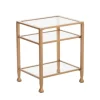 Kirkland's Home Accent & End Tables-Metal And Tempered Glass Side Table