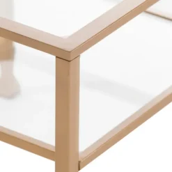 Kirkland's Home Accent & End Tables-Metal And Tempered Glass Side Table