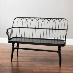 Kirkland's Home Entryway Furniture-Metal And Wood Amy Bench