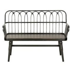 Kirkland's Home Entryway Furniture-Metal And Wood Amy Bench