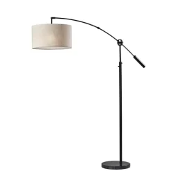 Kirkland's Home Floor Lamps-Metal Arched Oversized Shade Floor Lamp