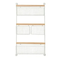 Kirkland's Home Wall Storage-Metal 4-Basket Wall Shelf
