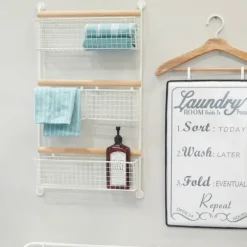 Kirkland's Home Wall Storage-Metal 4-Basket Wall Shelf