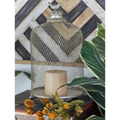 Kirkland's Home Lanterns-Metal Bird Cage Cloche Lanterns, Set Of 2