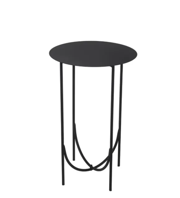 Kirkland's Home Accent & End Tables-Metal Curved Base Side Table