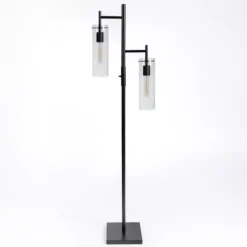 Kirkland's Home Floor Lamps-Metal Cylinder Shade Floor Lamp
