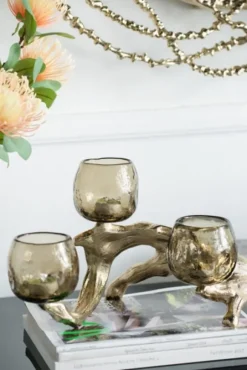 Kirkland's Home Candle Holders-Metal Driftwood Votive Candle Holder