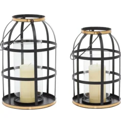 Kirkland's Home Lanterns-Metal Frame Lanterns, Set Of 2