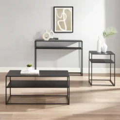 Kirkland's Home Coffee Tables-Metal Frame 3-Pc. Table Set