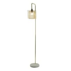 Kirkland's Home Floor Lamps-Metal Grid Shade Floor Lamp