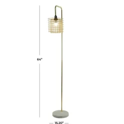 Kirkland's Home Floor Lamps-Metal Grid Shade Floor Lamp