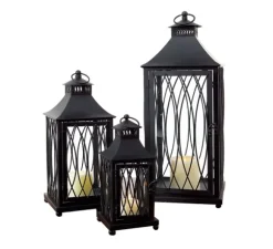 Kirkland's Home Lanterns-Metal Lanterns With Top Handles, Set Of 3