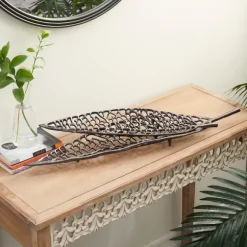 Kirkland's Home Decorative Trays-Metal Leaf Trays, Set Of 2