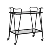 Kirkland's Home Kitchen Islands & Bar Carts-Metal Mirrored Shelves Bar Cart