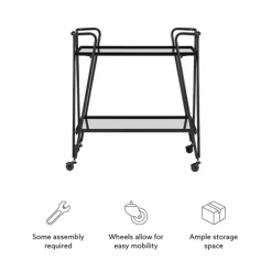 Kirkland's Home Kitchen Islands & Bar Carts-Metal Mirrored Shelves Bar Cart