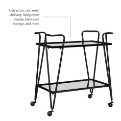 Kirkland's Home Kitchen Islands & Bar Carts-Metal Mirrored Shelves Bar Cart