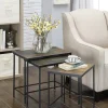 Kirkland's Home Accent & End Tables-Metal Nesting Slate Top Accent Tables, Set Of 3