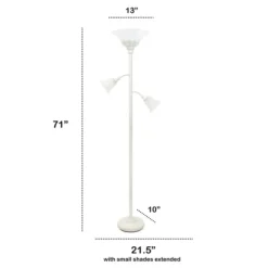 Kirkland's Home Floor Lamps-Metal 3-Scallop Glass Floor Lamp