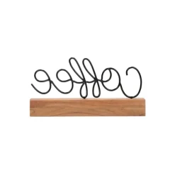 Kirkland's Home Statues & Figurines-Metal Script Coffee Wood Block