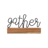 Kirkland's Home Statues & Figurines-Metal Script Gather Wood Block