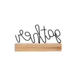 Kirkland's Home Statues & Figurines-Metal Script Gather Wood Block