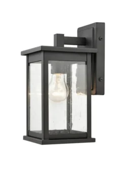 Kirkland's Home Outdoor Lighting-Metal Seeded Glass Outdoor Sconce