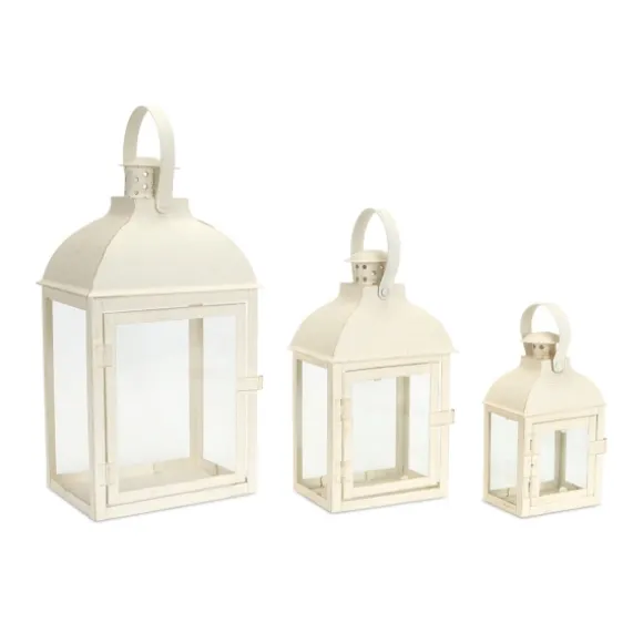 Kirkland's Home Lanterns-Metal Slope Top Lanterns, Set Of 3